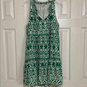 Joy Joy Green Patterned Sleeveless Dress size M